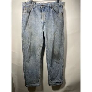Vintage Levi's 505 Orange Tab Blue Light Wash‎ Size 36x32 Distressed Made In USA